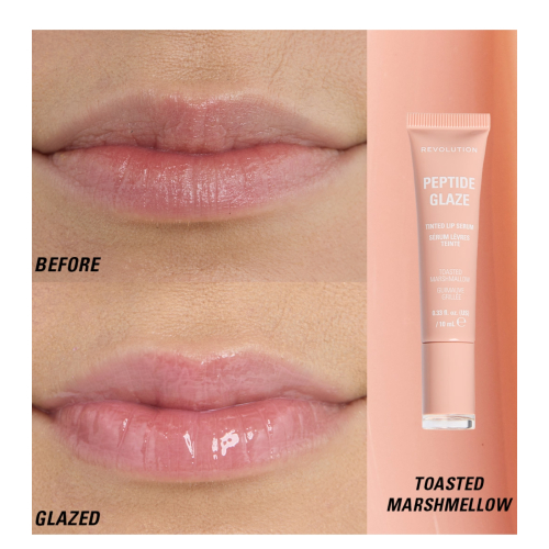 Makeup Revolution - Teinte à lèvres avec sérum Peptide Glaze - Toasted Marshmallow