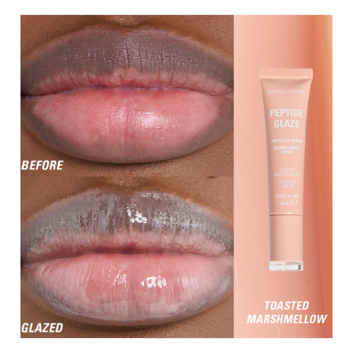 Makeup Revolution - Teinte à lèvres avec sérum Peptide Glaze - Toasted Marshmallow