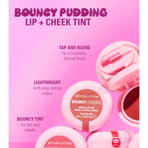 Makeup Revolution - Teinte pour joues et lèvres Bouncy Pudding - Pink Mood