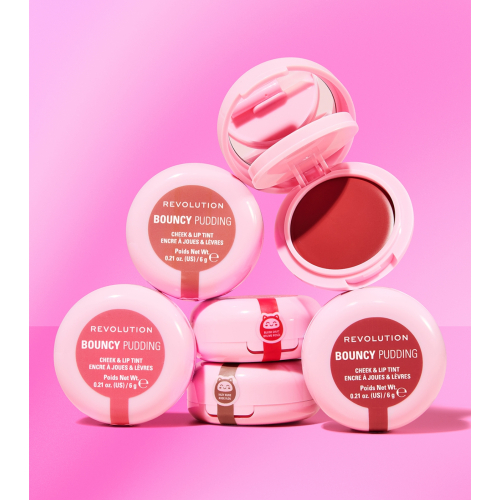 Makeup Revolution - Teinte pour joues et lèvres Bouncy Pudding - Rosy Cloud