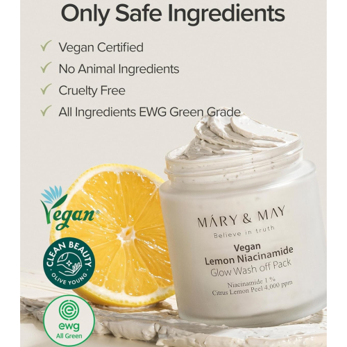 Mary & May - Masque exfoliant visage Lemon Niacinamide Glow Wash off