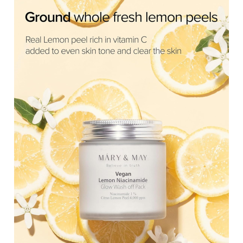 Mary & May - Masque exfoliant visage Lemon Niacinamide Glow Wash off