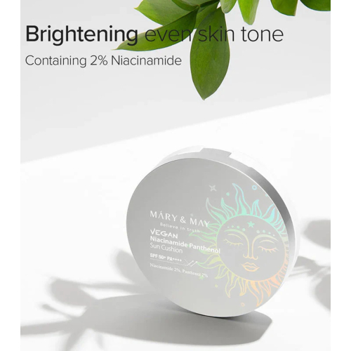 Mary & May - Crème solaire coussin SPF50+ PA++++ Niacinamide Panthenol