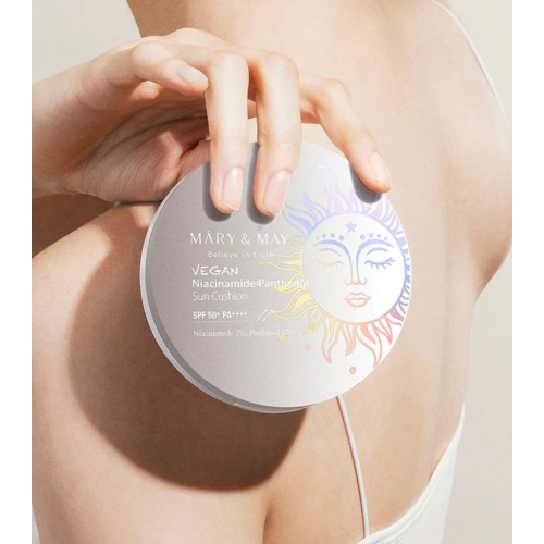 Mary & May - Crème solaire coussin SPF50+ PA++++ Niacinamide Panthenol