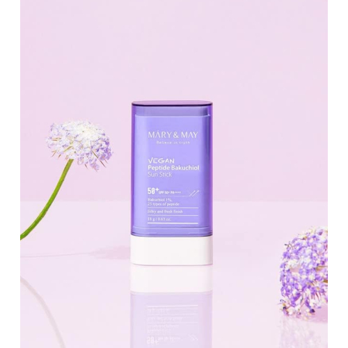 Mary & May - Stick solaire SPF50+ PA++++ Vegan Peptide Bakuchiol