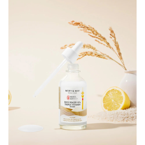Mary & May - Sérum éclaircissant pour le visage Rice niacin 10% Triple Vitamin Serum