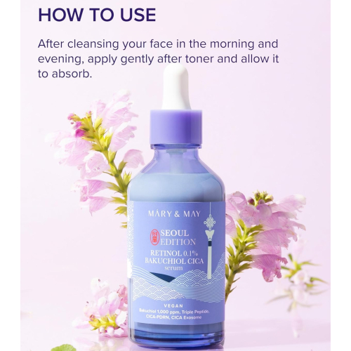 Mary & May - Sérum Visage Retinol 0.1% Bakuchiol CICA