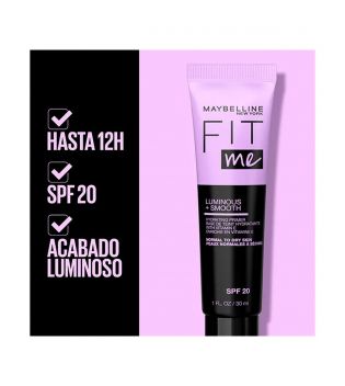 Maybelline - Base hydratante Fit Me Luminous + Smooth - Pieles normales a secas