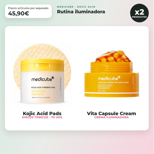 Medicube - Acide kojique - Routine éclaircissante (disques + crème)