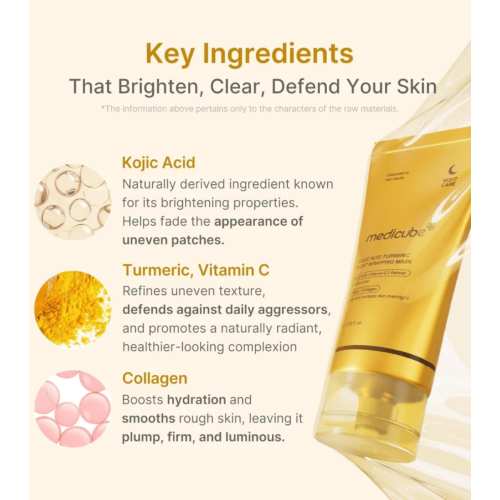 Medicube - Masque facial de nuit illuminant Kojic Acid Turmeric