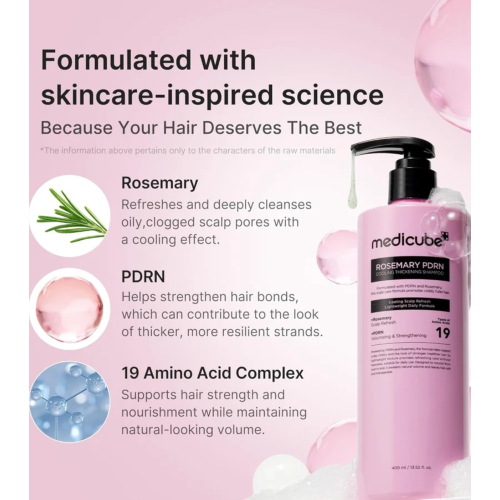 Medicube - *Rosemary PDRN* - Shampooing au romarin fortifiant