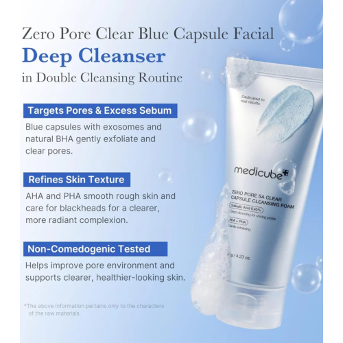 Medicube - *Zero Pore* - Nettoyant visage moussant exfoliant Clear Capsule