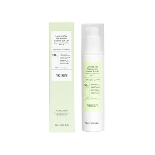 Meisani  - Gel solaire pour le visage Luminosi-tea Niacinamide Spf50