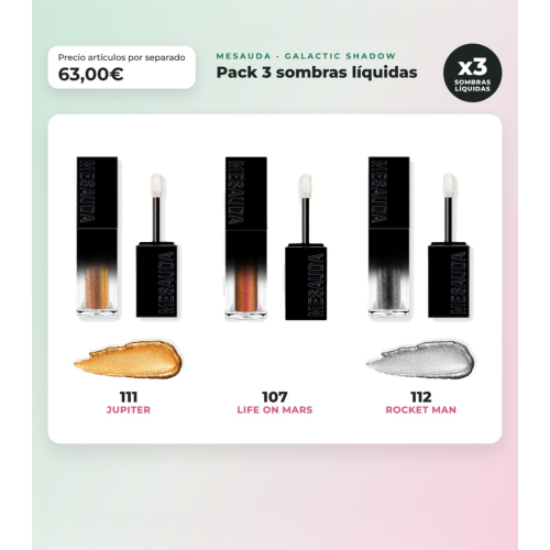 Mesauda - Pack de 3 ombres liquides Galactic Shadow - 111: Jupiter + 107: Life on Mars + 112: Rocket Man