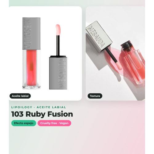 Mesauda - Pack duo huile à lèvres Lipoilogy - 102: Pink Elixir + 103: Ruby Fusion