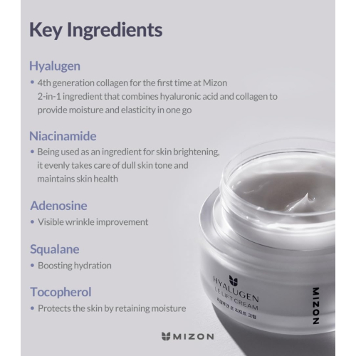 Mizon - *Hyalugen* - Crème visage raffermissante Le Lift Cream