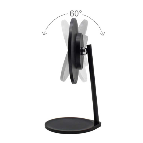 MQBeauty - Miroir de courtoisie noir rechargeable avec éclairage LED à intensité variable