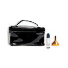 Trousse cosmétique transparente + 24 flacons de 15ml
