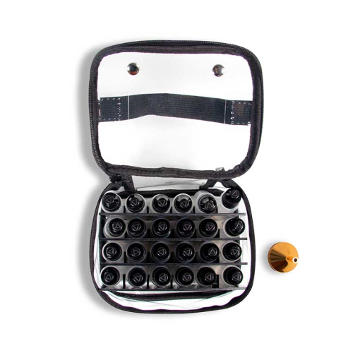 MQBeauty - Trousse cosmétique transparente + 24 flacons de 15ml