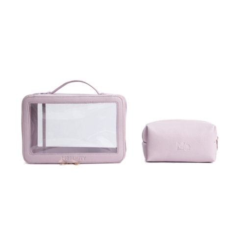 MQBeauty - Trousse de toilette transparente à deux compartiments - Lavande
