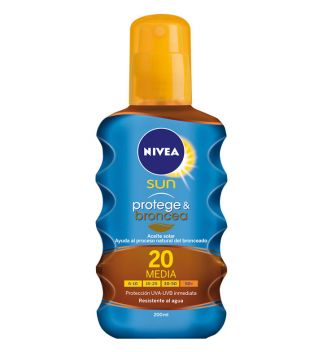 Nivea Sun  - Huile solaire protège et bronzage Spray- SPF20: Médium