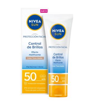 Nivea Sun - Protection faciale Shine Control SPF50 avec couleur - Ton moyen
