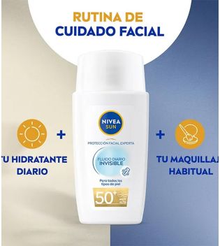 Nivea Sun - Crème solaire fluide quotidienne invisible pour le visage - SPF50+ : Très élevé