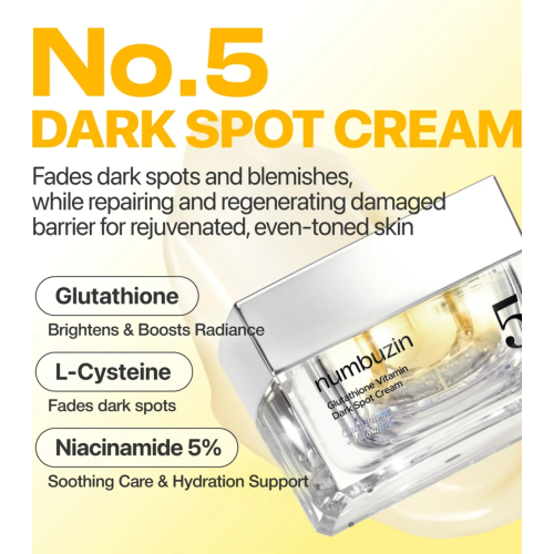 Numbuzin - Crème faciale No.5+ Glutathione Vitamin Dark Spot