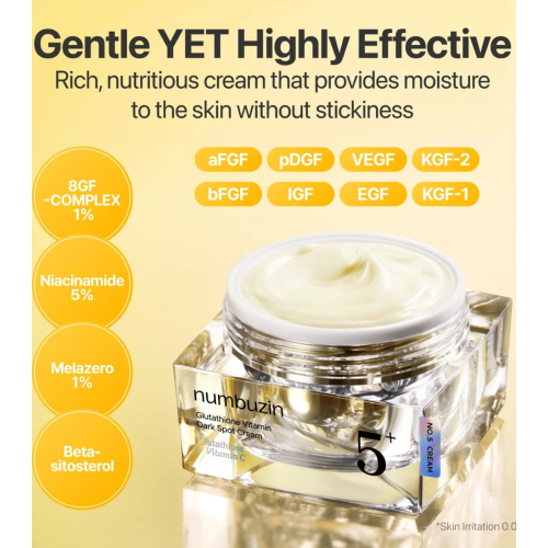 Numbuzin - Crème faciale No.5+ Glutathione Vitamin Dark Spot