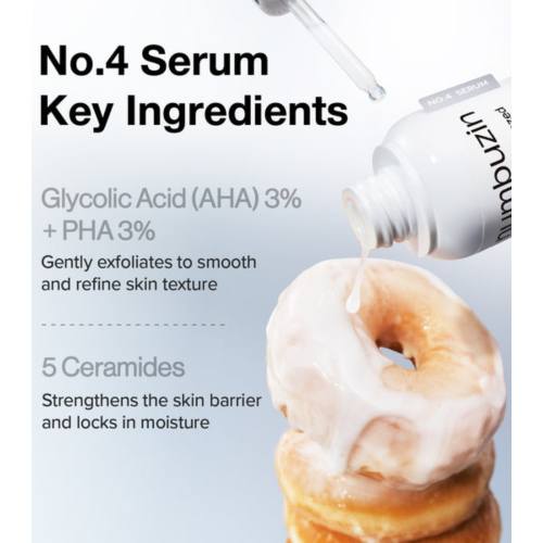 Numbuzin - Sérum exfoliant en ampoules No.4 ceramidas y AHA Glazed Skin Prep - 10ea