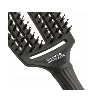 Olivia Garden - Brosse à cheveux Fingerbrush Combo Medium - Full Black Medium