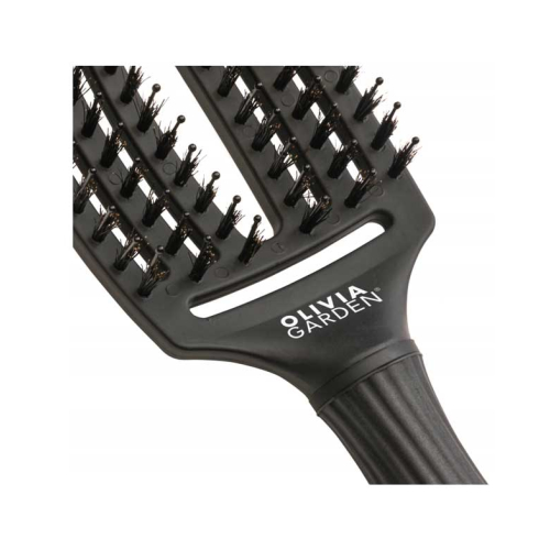Olivia Garden - Brosse à cheveux Fingerbrush Combo Medium - Full Black Medium