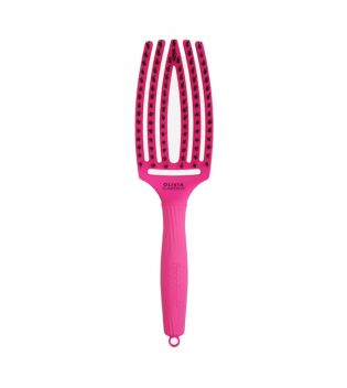 Olivia Garden - *Think Pink* - Brosse à cheveux Fingerbrush Combo Medium - Neon Pink