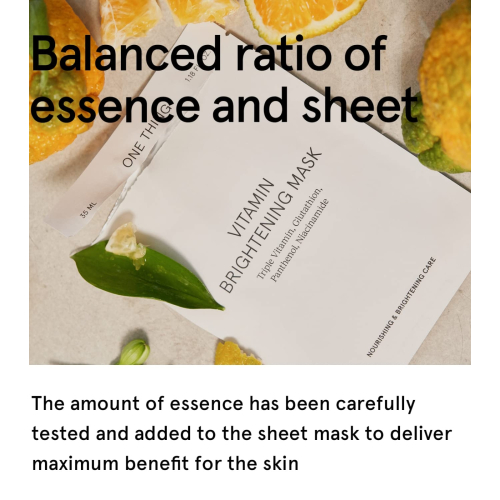 One Thing - Masque éclaircissant aux vitamines
