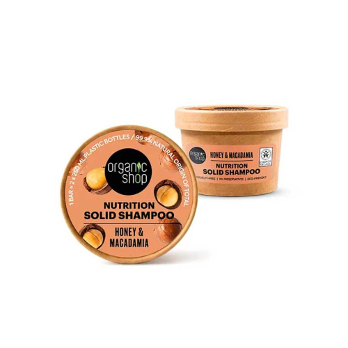 Organic Shop - Shampoing solide nourrissant - Miel et macadamia
