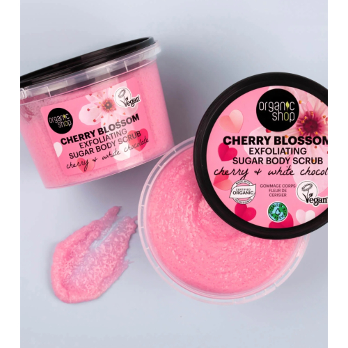 Organic Shop - Exfoliant corporel Cherry Blossom - Cerise et chocolat blanc