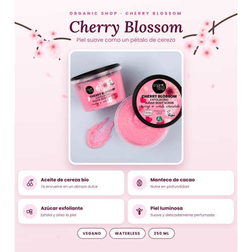 Organic Shop - Exfoliant corporel Cherry Blossom - Cerise et chocolat blanc