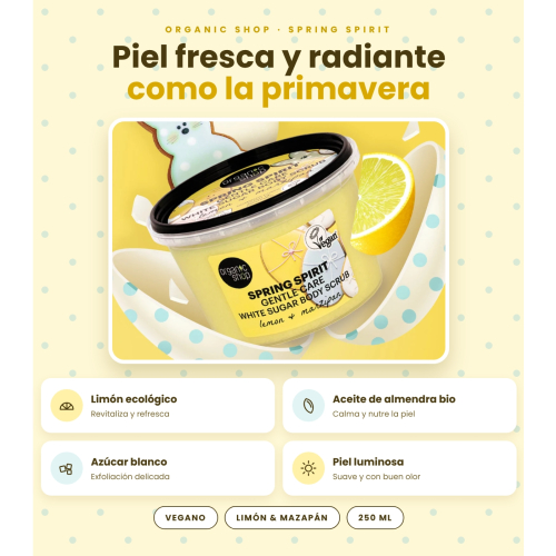 Organic Shop - Exfoliant corporel Spring Spirit - Citron et massepain