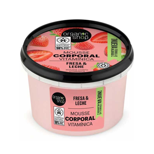 Organic Shop - Mousse pour le corps - Fraise et lait bio