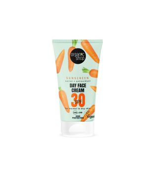 Organic Shop - Crème solaire visage Carotte + Antioxydants SPF 30 - 50 ml