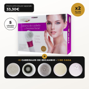 Pack NEXA Lite de MQBeauty – Système de Nettoyage Facial par Vibration + 5 Têtes de Rechange (10 Têtes au Total)