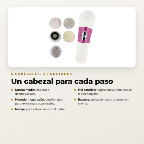 Pack NEXA Lite de MQBeauty – Système de Nettoyage Facial par Vibration + 5 Têtes de Rechange (10 Têtes au Total)