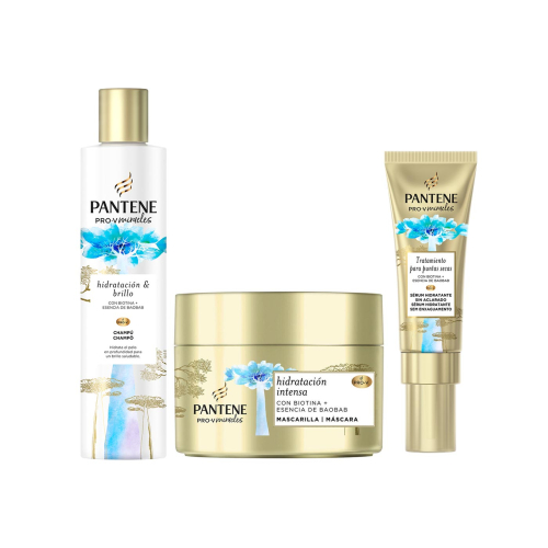 Pantene - *Hydratation & Brillance* - Pack de shampoing + masque + sérum pointes fourchues Pro-V Miracles