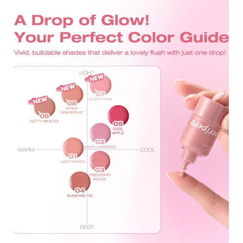 Peripera - Blush liquide Syrupy Tok Cheek - 001: Light Peach