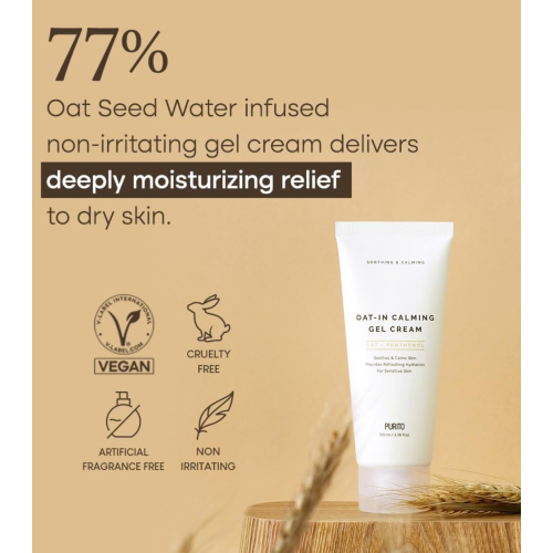 Purito - Gel-crème apaisant pour le visage Oat-in + Panthenol