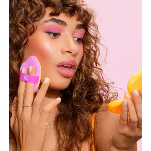 Real Techniques - Houppette multifonction double face Miracle 2 en 1 + étui de voyage