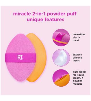 Real Techniques - Puff polyvalent double face Miracle 2-in-1 Powder Puff