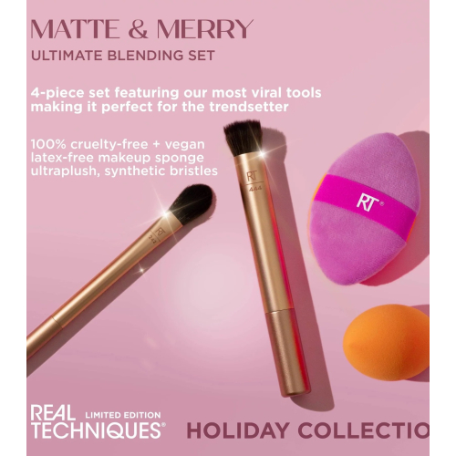 Real Techniques - *Holidays 24* - Ensemble pinceau + éponge Matte & Merry