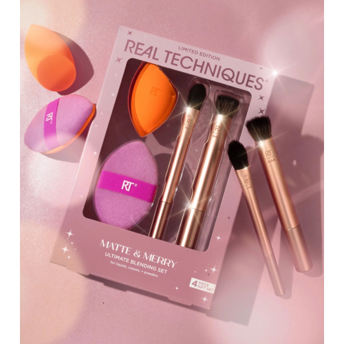 Real Techniques - *Holidays 24* - Ensemble pinceau + éponge Matte & Merry