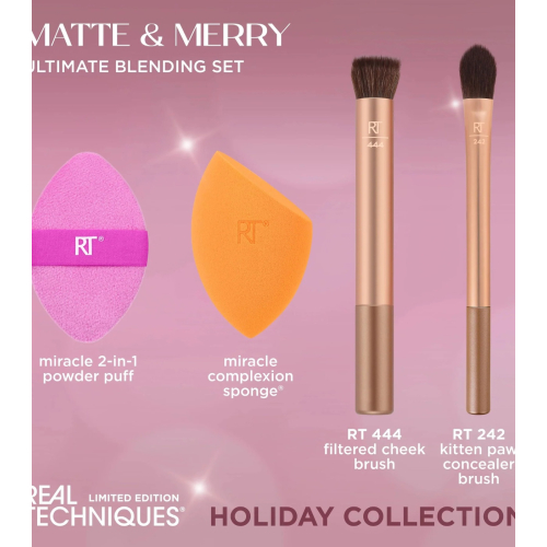 Real Techniques - *Holidays 24* - Ensemble pinceau + éponge Matte & Merry
